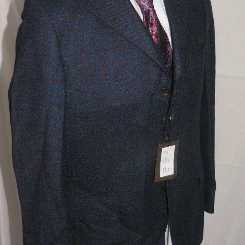 Cuseri Bottoli Blue Plaid Flannel Weight Three Bu… - image 4